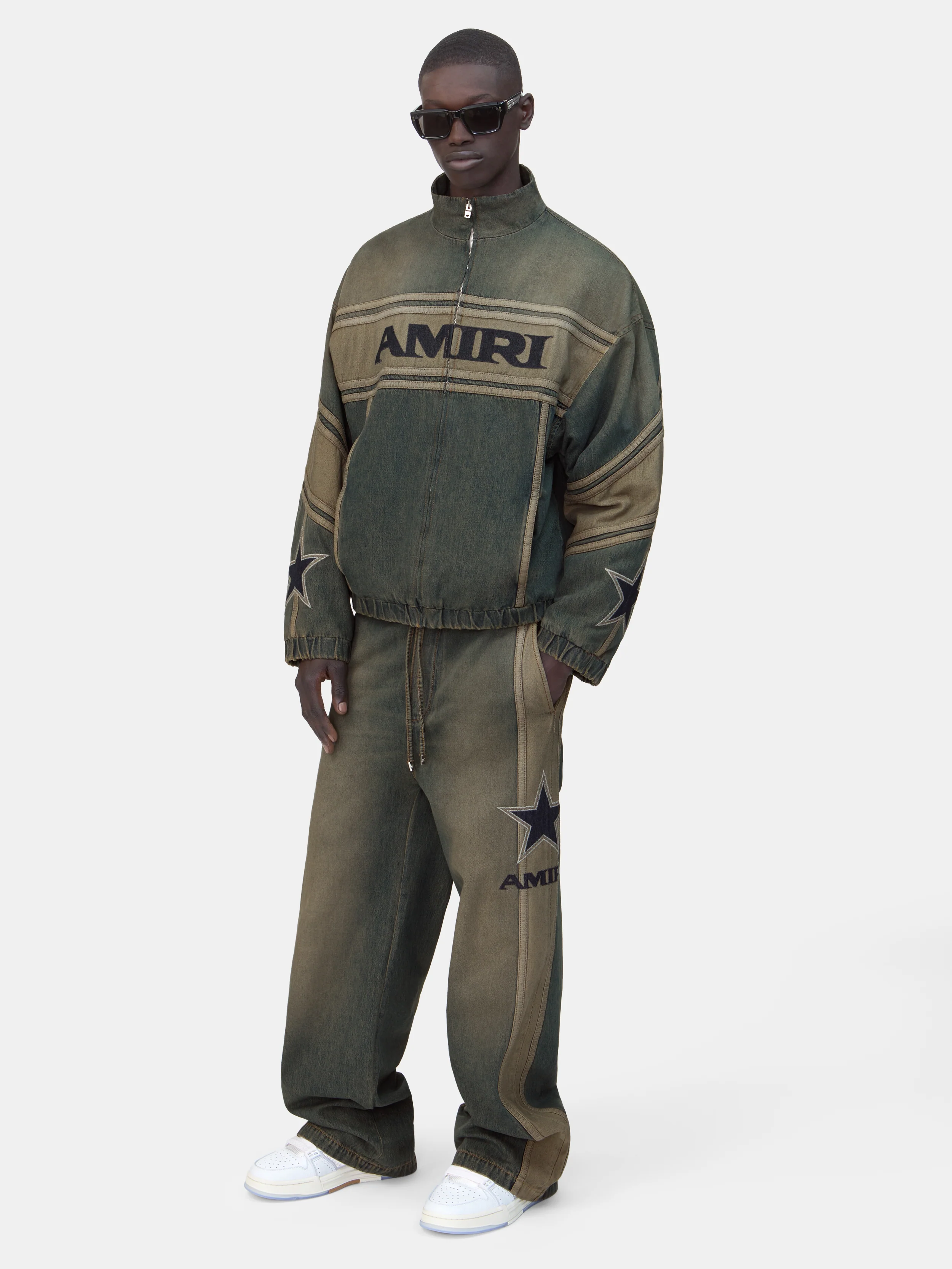 AMIRI SPORT DENIM TRACK JACKET - Worn Slate - Image 2