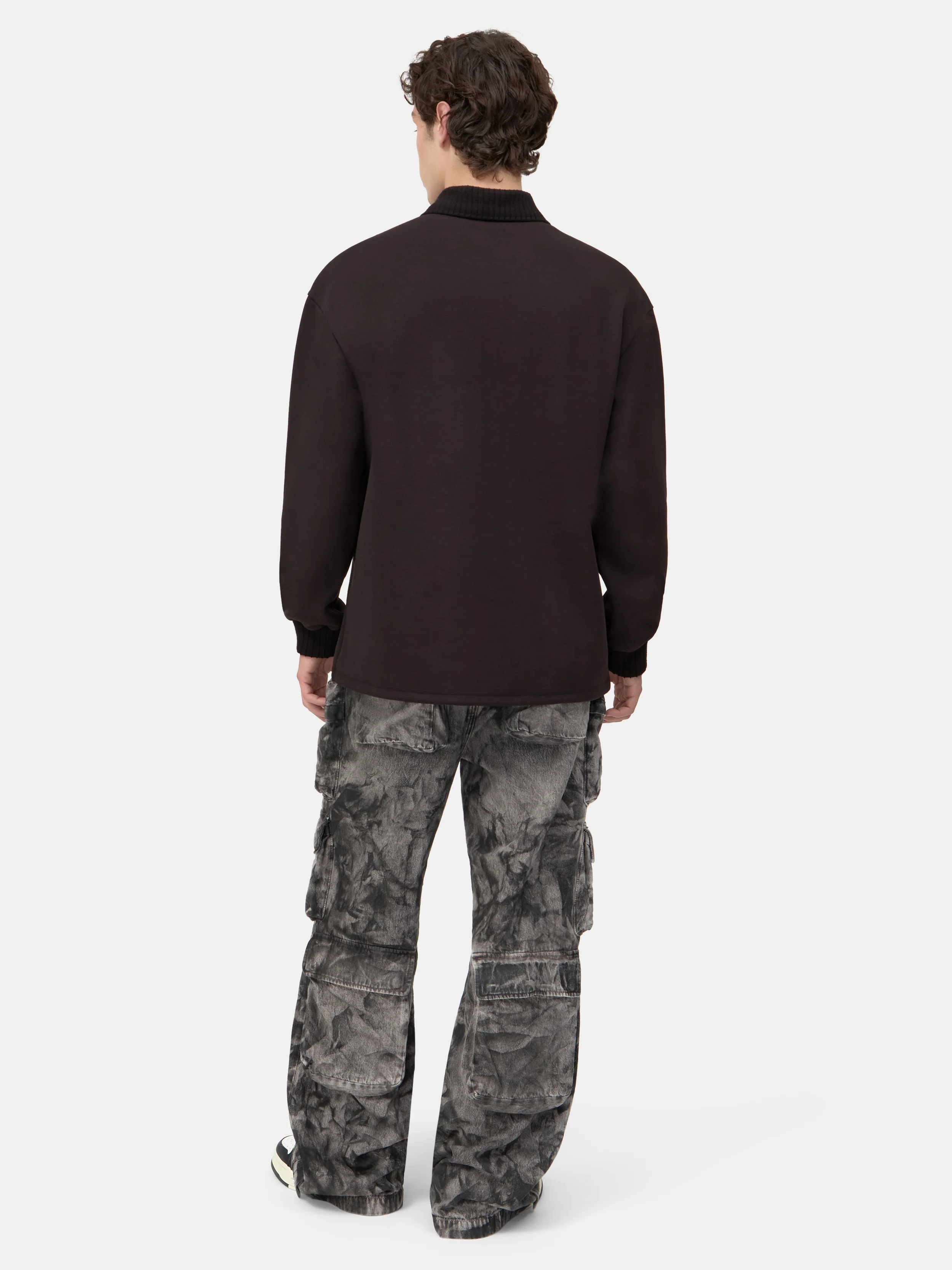 MA OVERSIZED LONG SLEEVE POLO - Black - Image 4