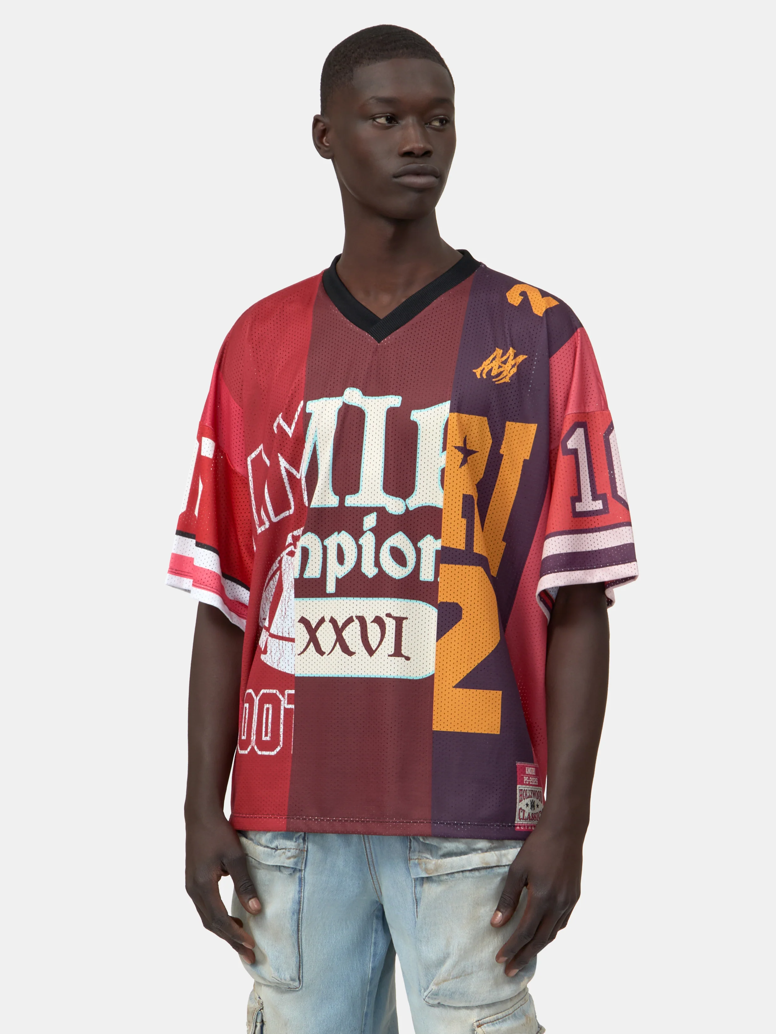 SPLICED OVERSIZED MESH TEE - Red - Image 3